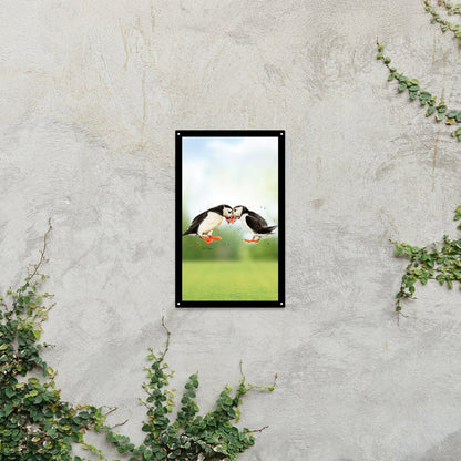 SunCatcher Garden Mirror Puffin Couple by Bree Merryn - Hot Tub Shop