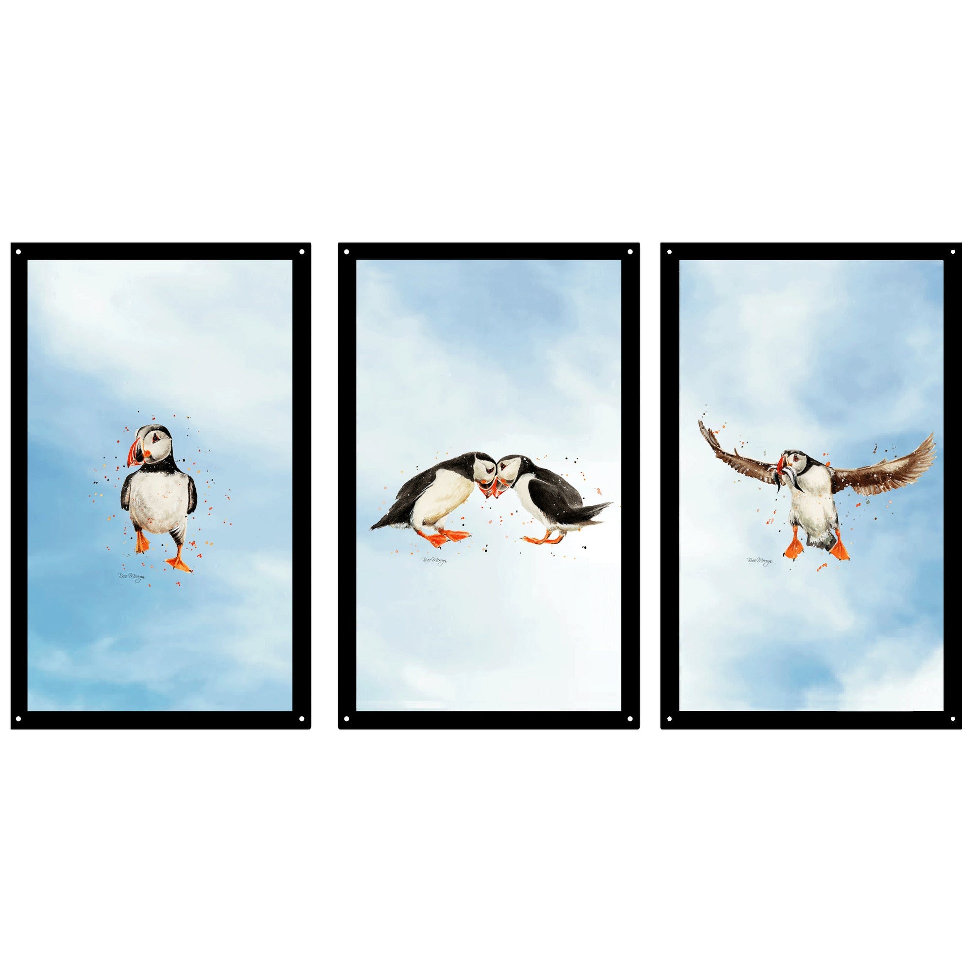 SunCatcher Garden Mirror Set 3 Puffin Parade Illustrations by Bree Merryn - Hot Tub Shop