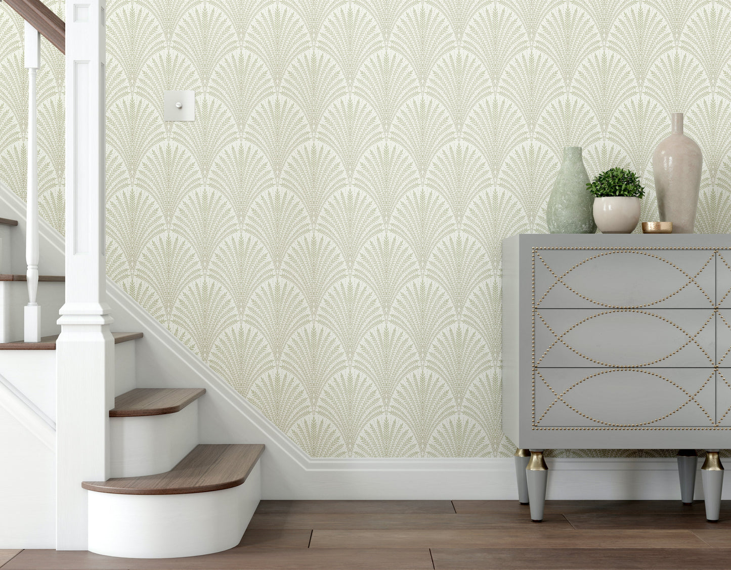 Hoopla Walls Leaf Fan Sage Green