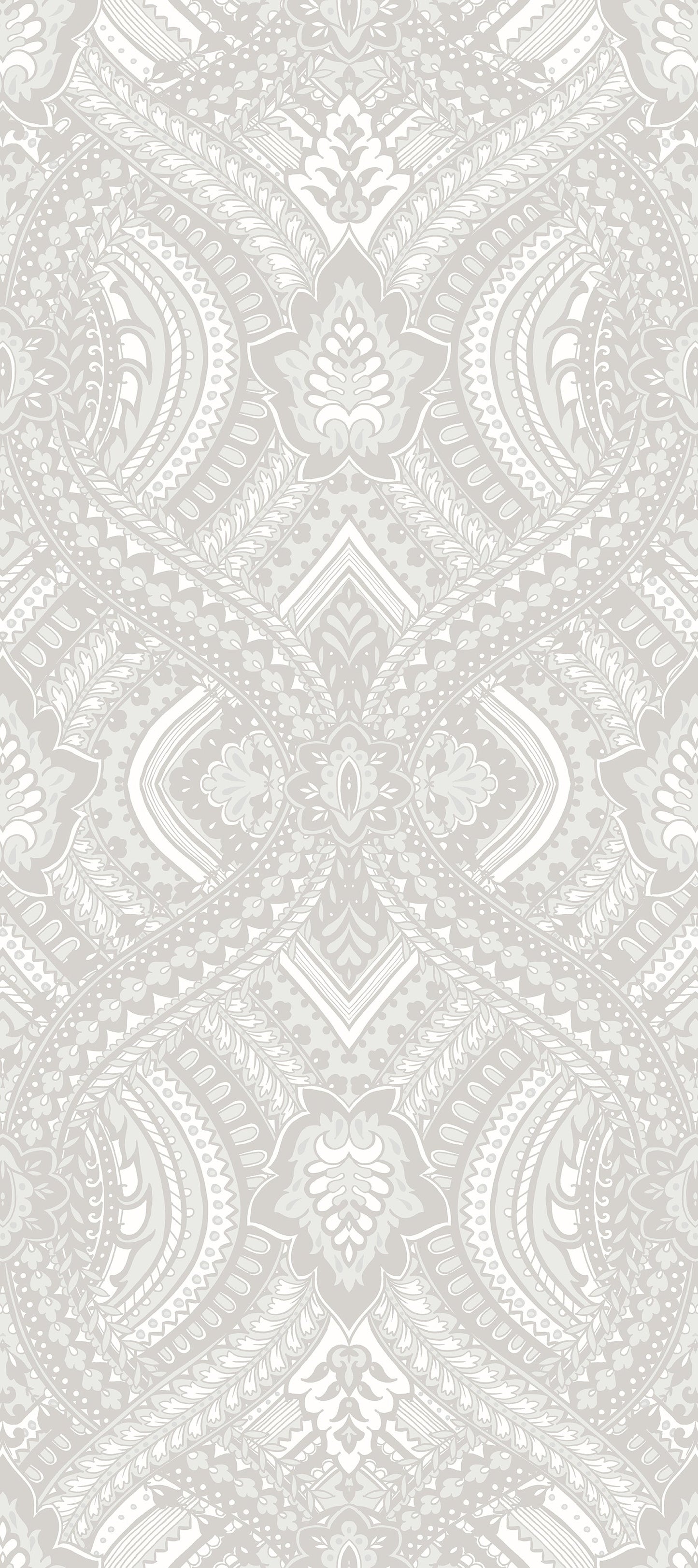 Hoopla Walls Ogee Damask Grey
