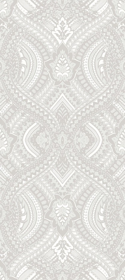 Hoopla Walls Ogee Damask Grey