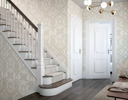 Hoopla Walls Ogee Damask Natural