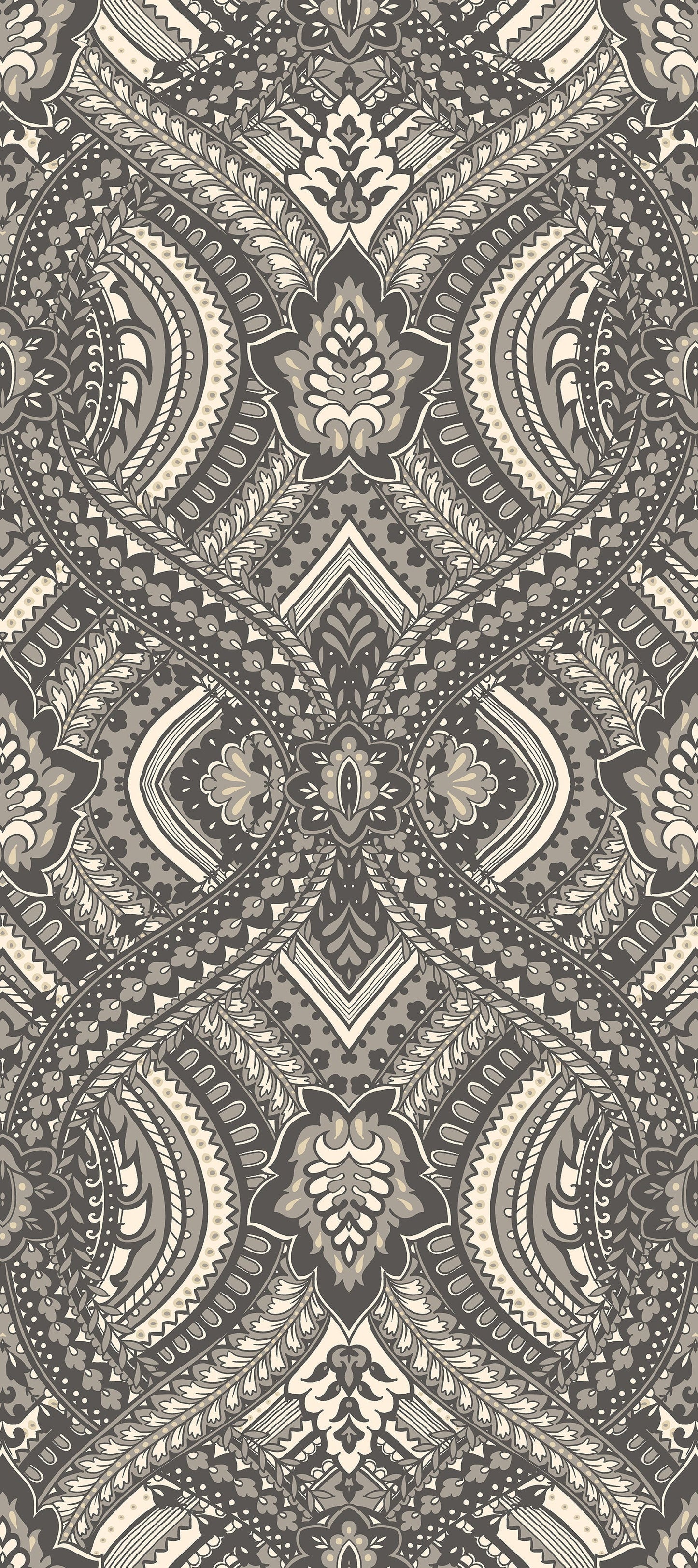 Hoopla Walls Ogee Damask Black