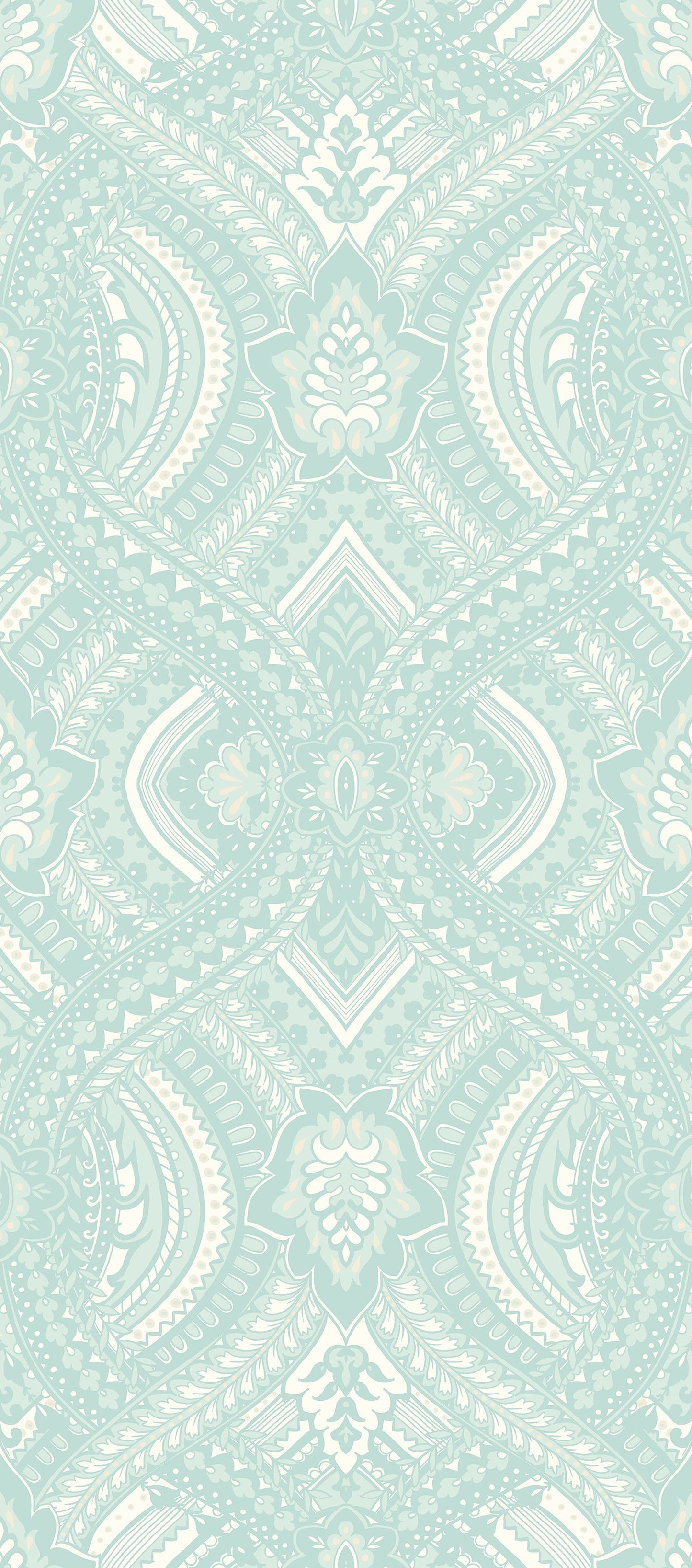 Hoopla Walls Ogee Damask Duck Egg Blue - Hot Tub Shop