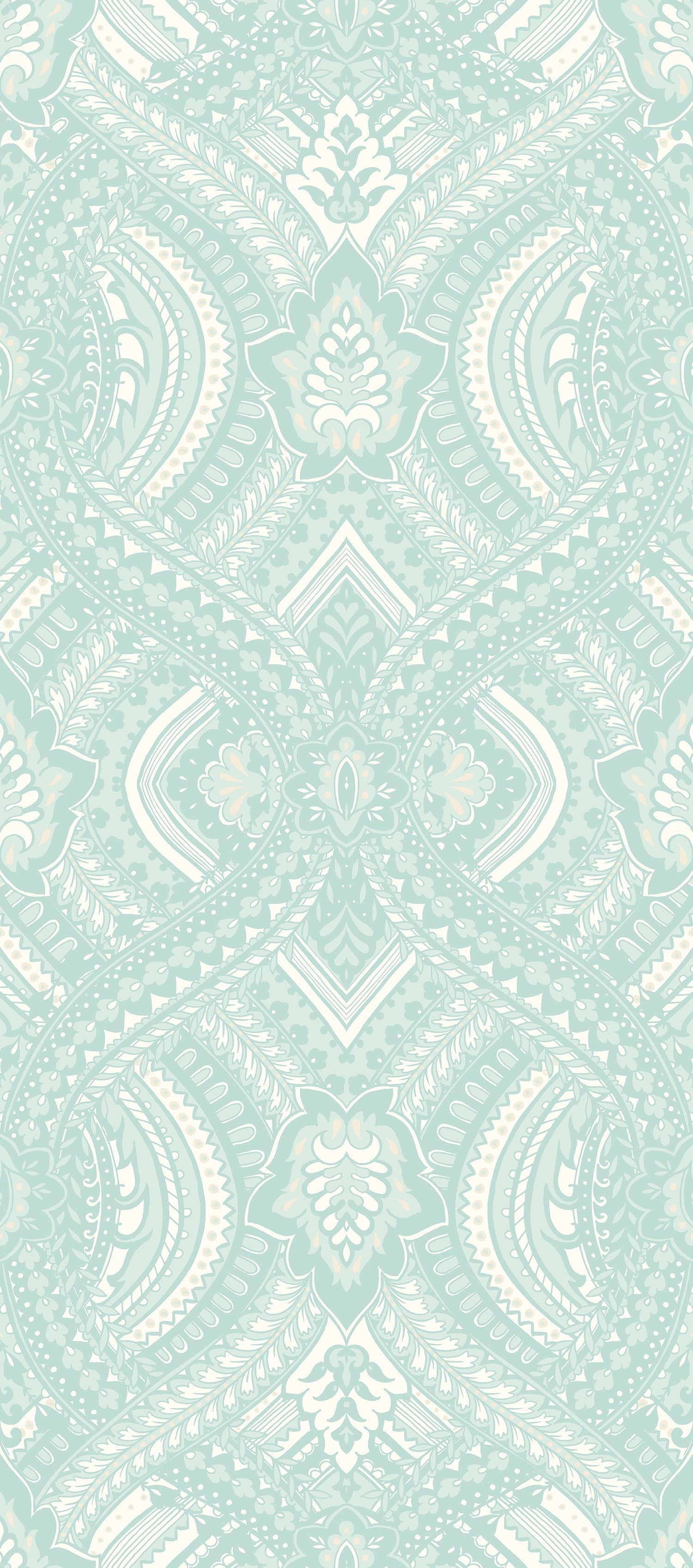 Hoopla Walls Ogee Damask Duck Egg Blue - Hot Tub Shop