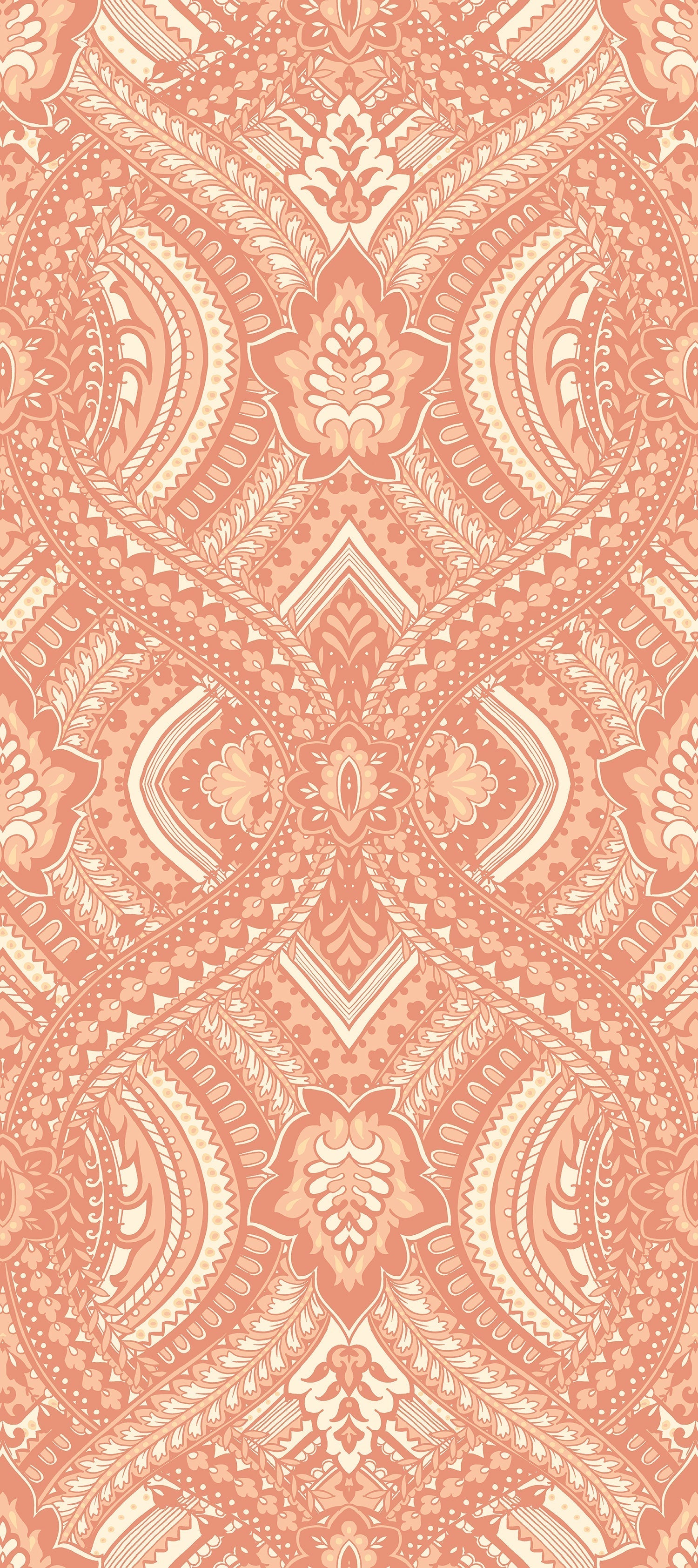 Hoopla Walls Ogee Damask Orange - Hot Tub Shop
