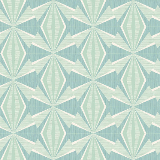 Hoopla Walls Sunray Diamond Teal Blue