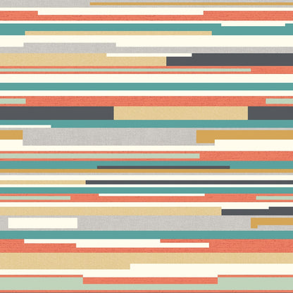 Hoopla Walls Horizontal Stripe Orange Blue