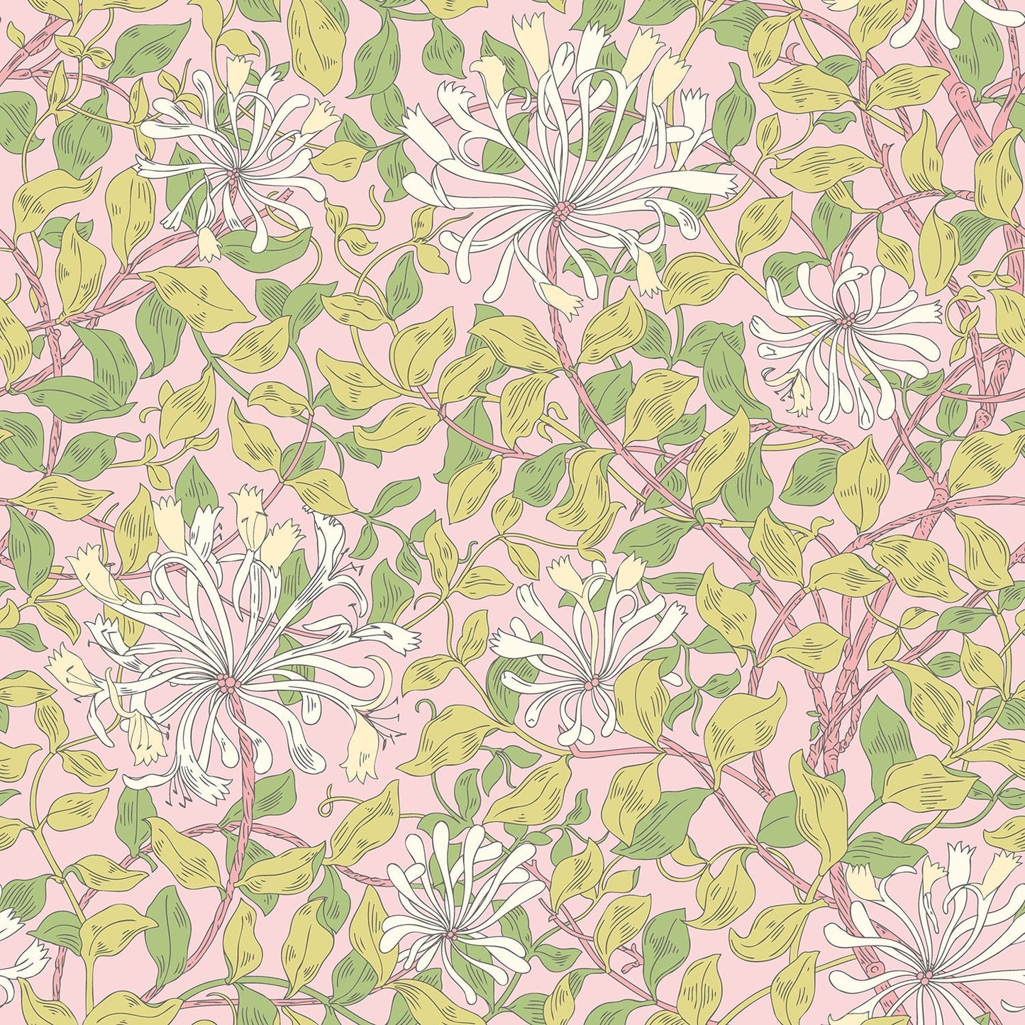 Hoopla Walls Honeysuckle Leaf Trail Soft Pink