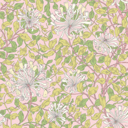 Hoopla Walls Honeysuckle Leaf Trail Soft Pink