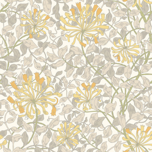 Hoopla Walls Honeysuckle Leaf Trail Warm Grey