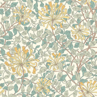 Hoopla Walls Honeysuckle Leaf Trail Seafoam