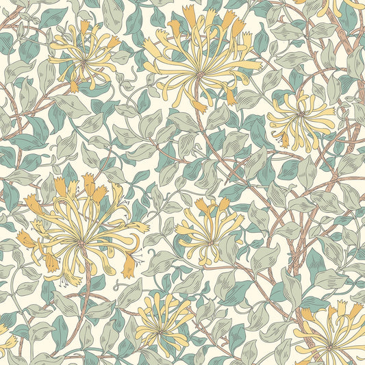 Hoopla Walls Honeysuckle Leaf Trail Seafoam