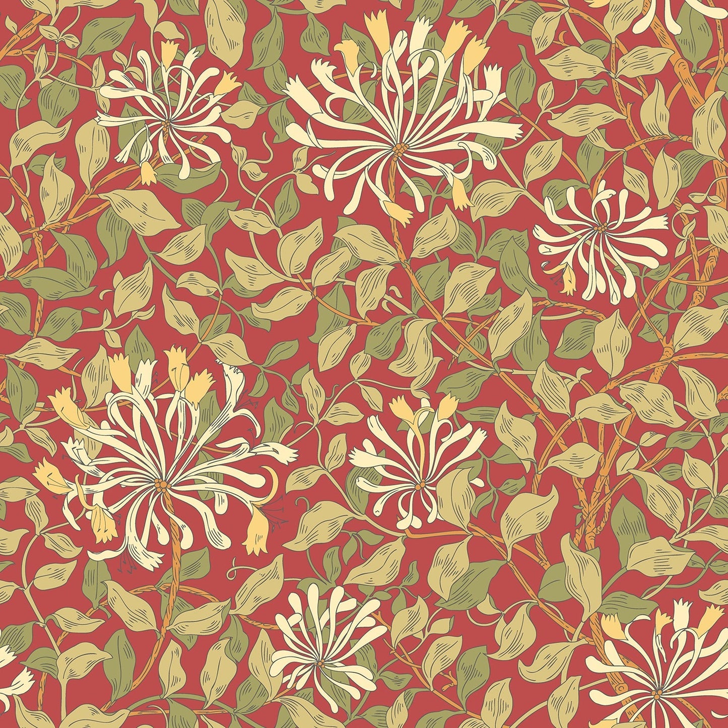 Hoopla Walls Honeysuckle Leaf Trail Terracotta