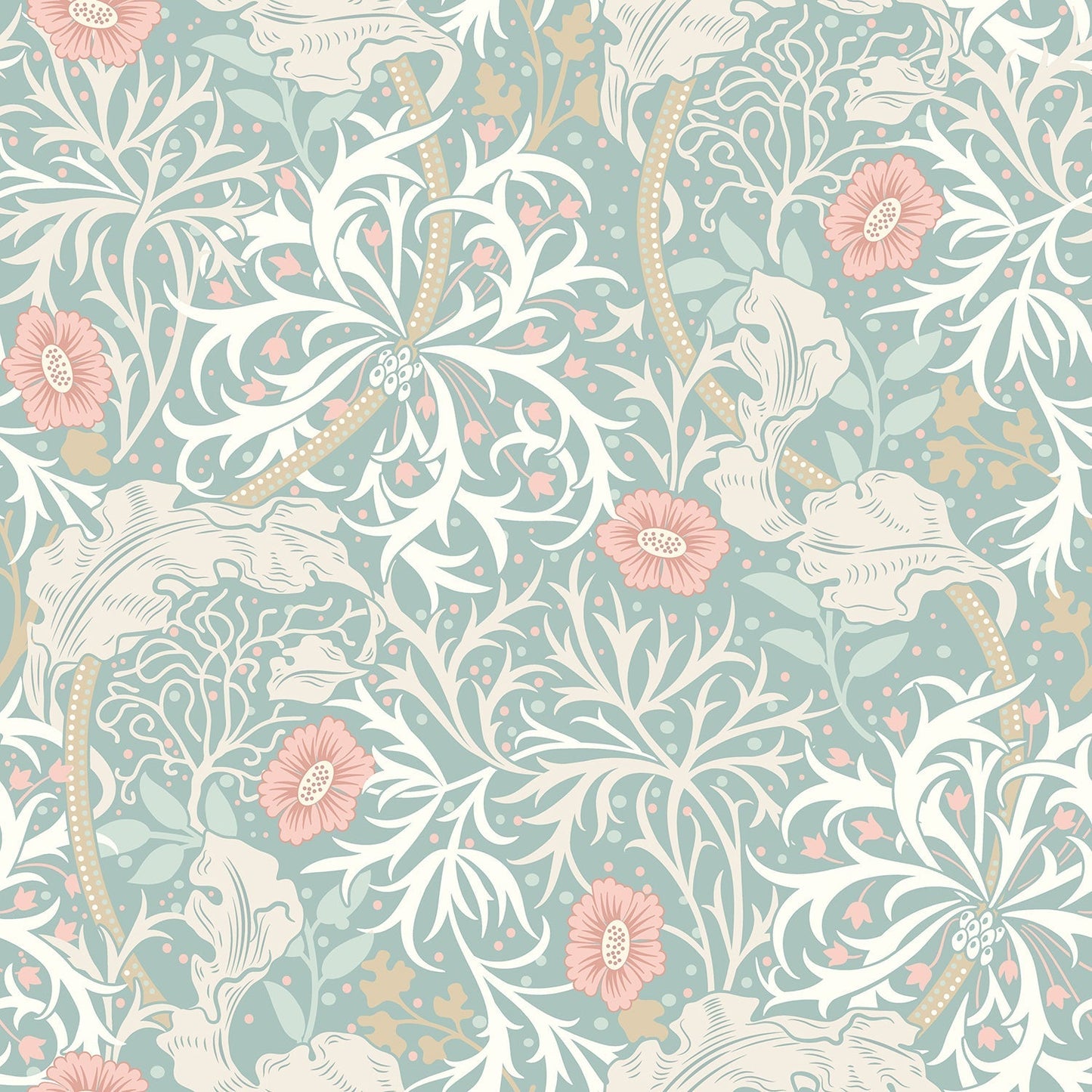 Hoopla Walls Seaweed Garden Seafoam
