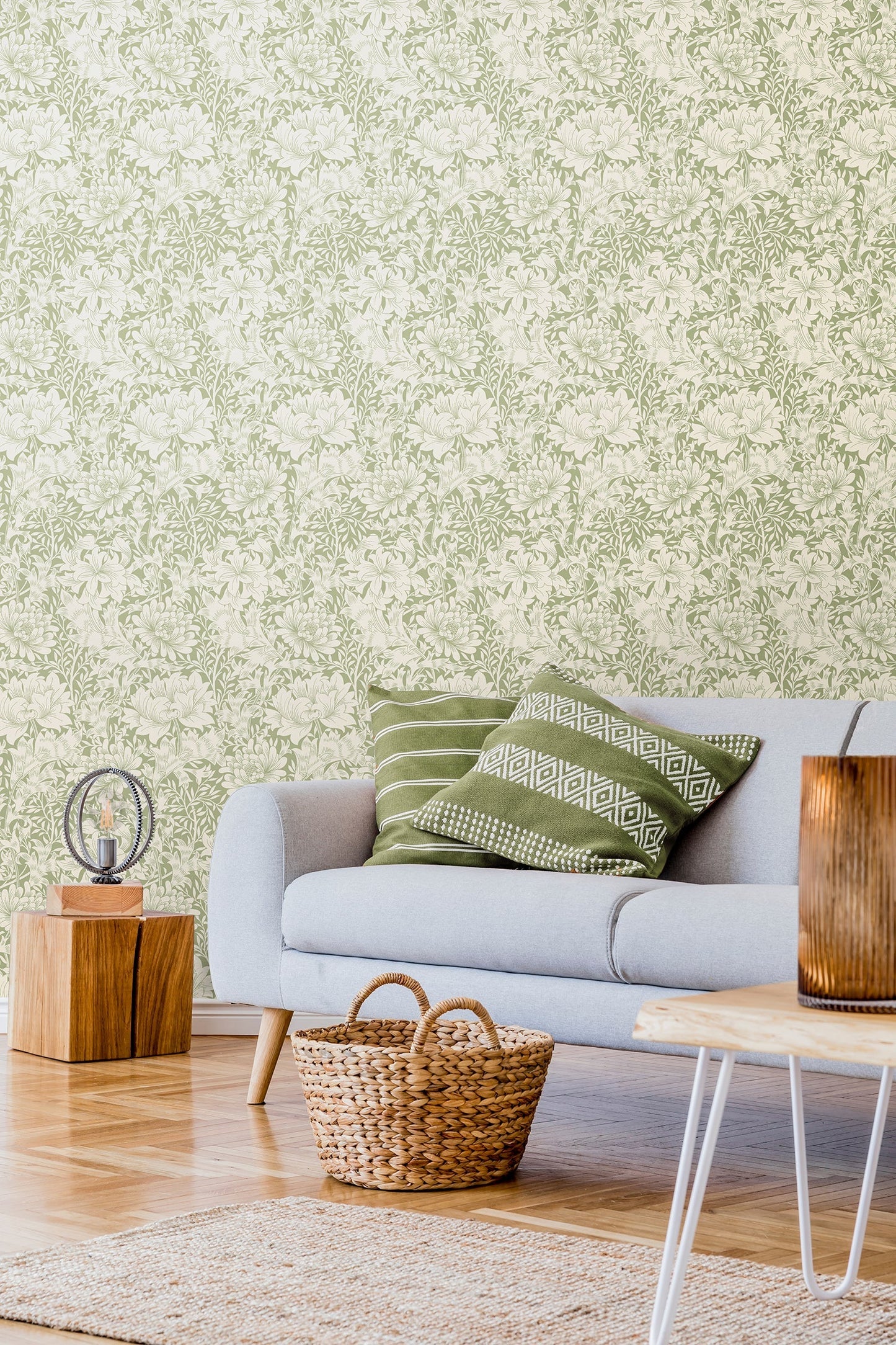 Hoopla Walls Chrysanthemum Sage Green - Hot Tub Shop