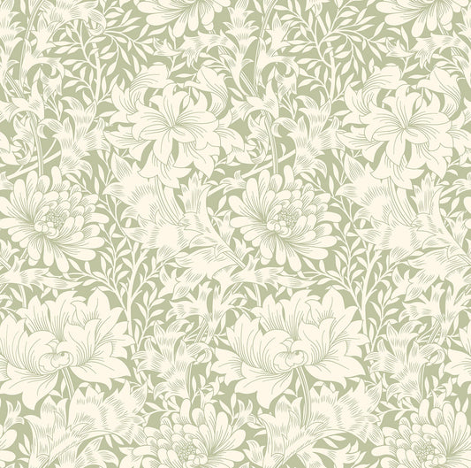 Hoopla Walls Chrysanthemum Sage Green - Hot Tub Shop