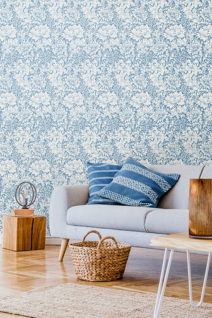 Hoopla Walls Chrysanthemum Wedgewood Blue