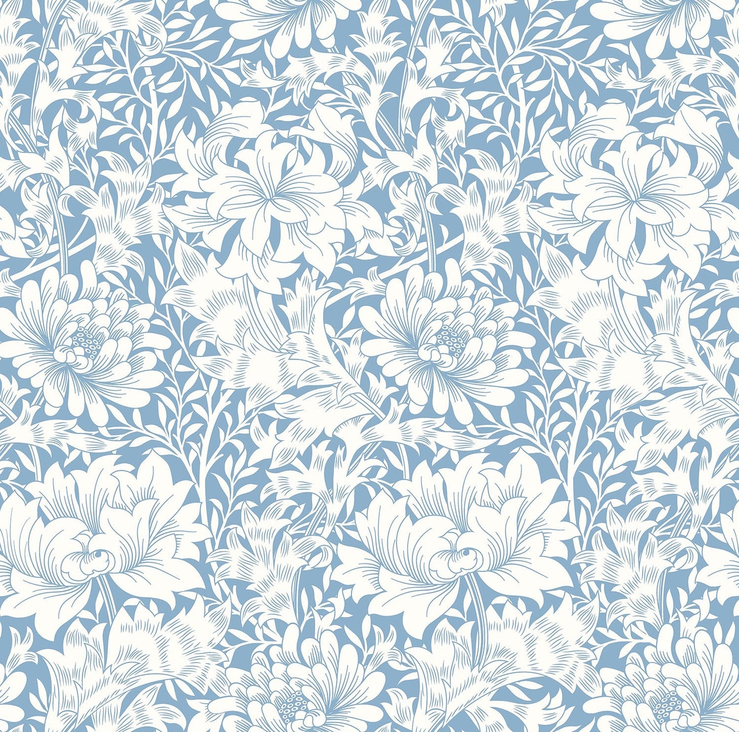 Hoopla Walls Chrysanthemum Wedgewood Blue