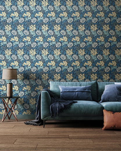 Hoopla Walls Chrysanthemum Navy Mix