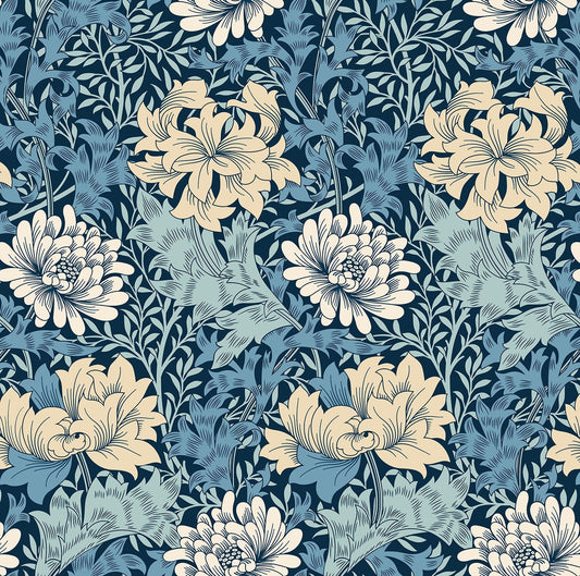 Hoopla Walls Chrysanthemum Navy Mix