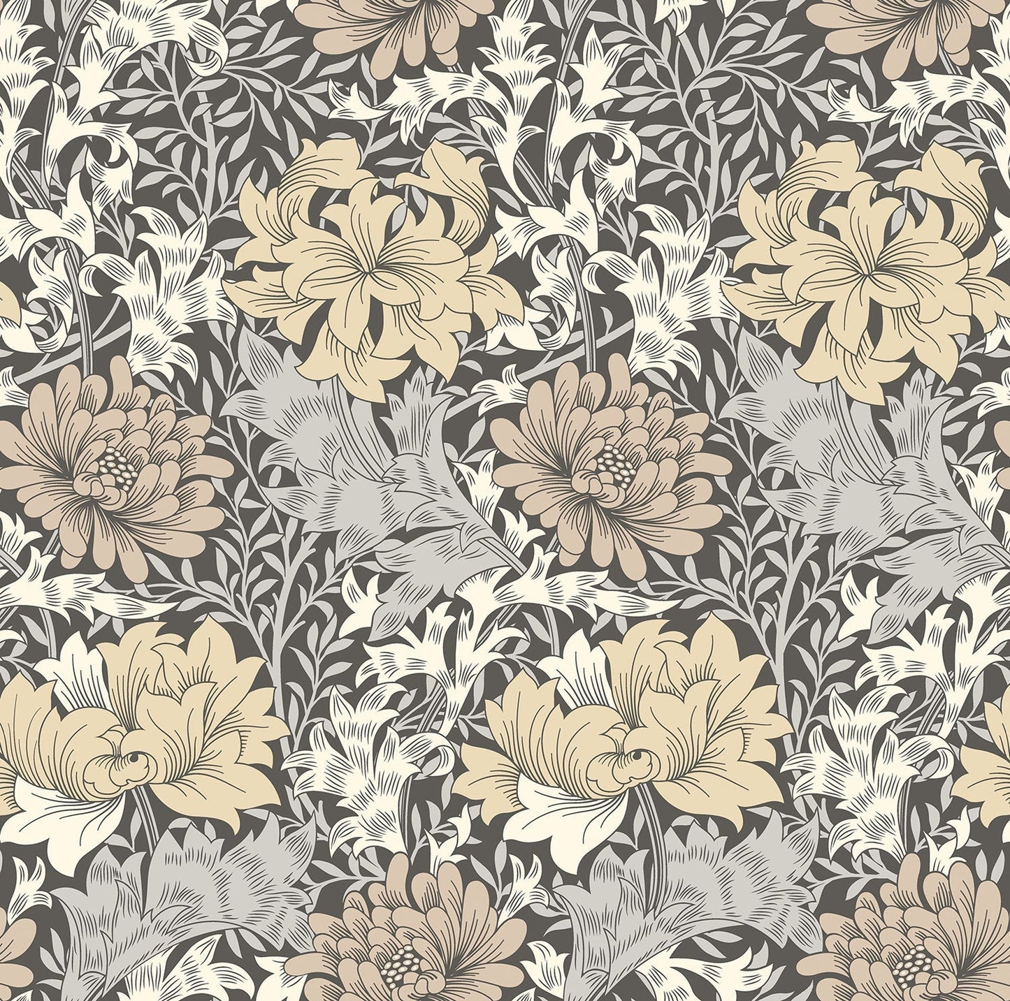 Hoopla Walls Chrysanthemum Graphite Mix