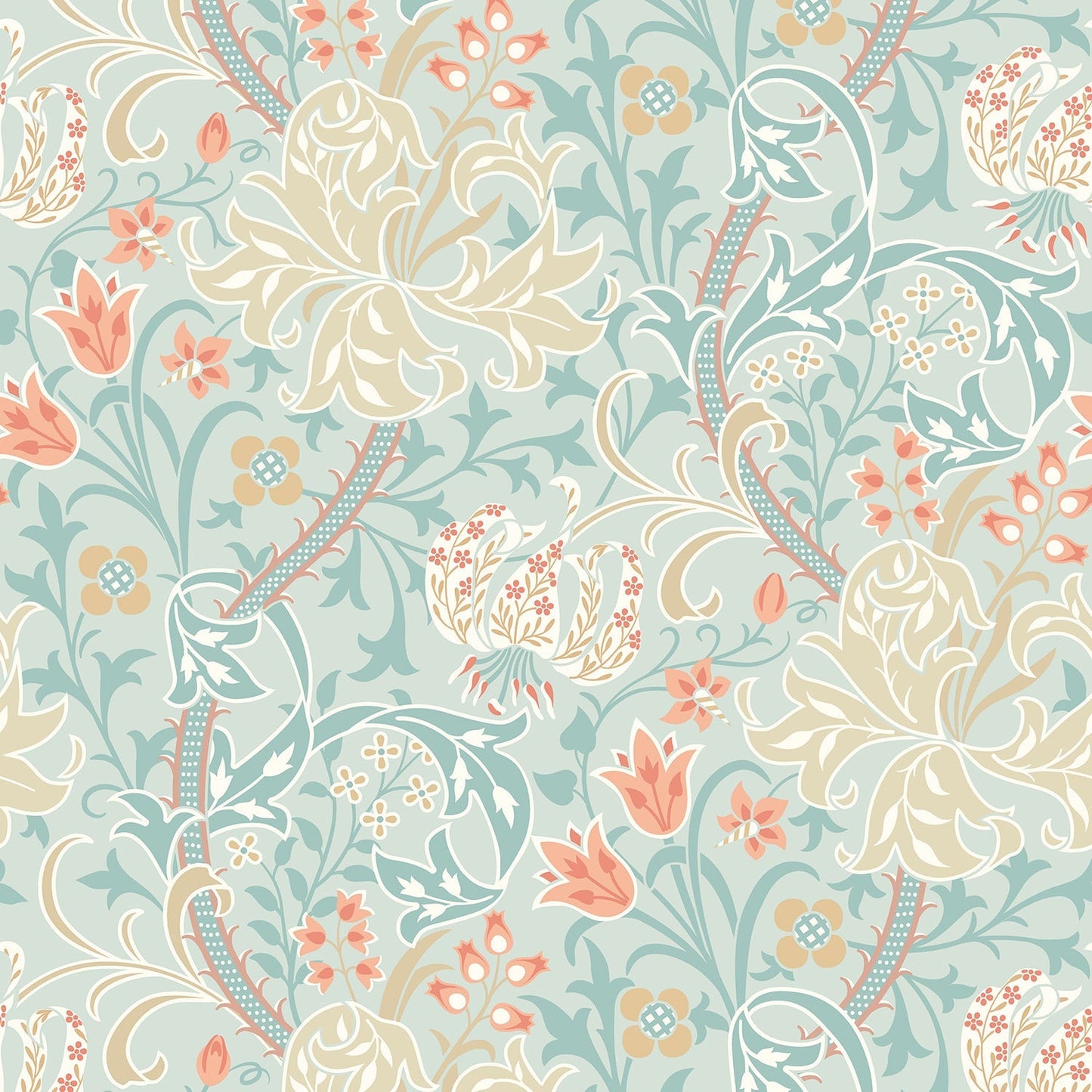 Hoopla Walls Lily Ogee Duckegg Blue