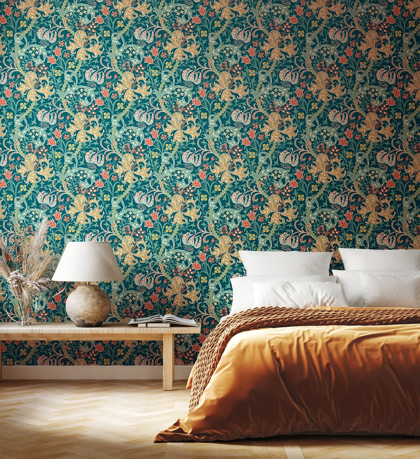 Hoopla Walls Lily Ogee Teal - Hot Tub Shop