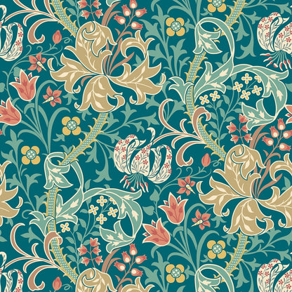 Hoopla Walls Lily Ogee Teal - Hot Tub Shop
