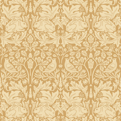 Hoopla Walls Forest Rabbit Yellow Ochre