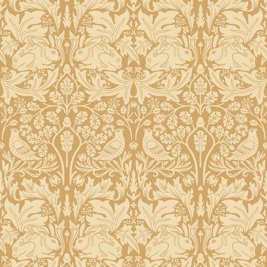 Hoopla Walls Forest Rabbit Yellow Ochre