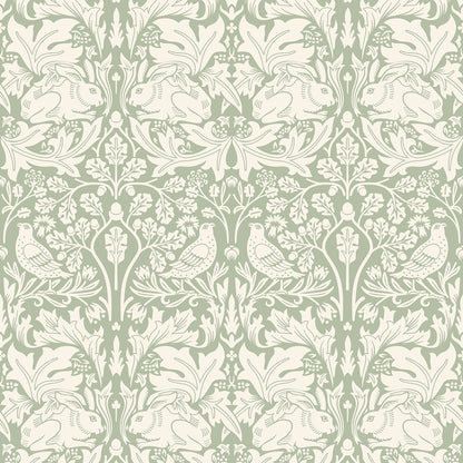 Hoopla Walls Forest Rabbit Sage Green