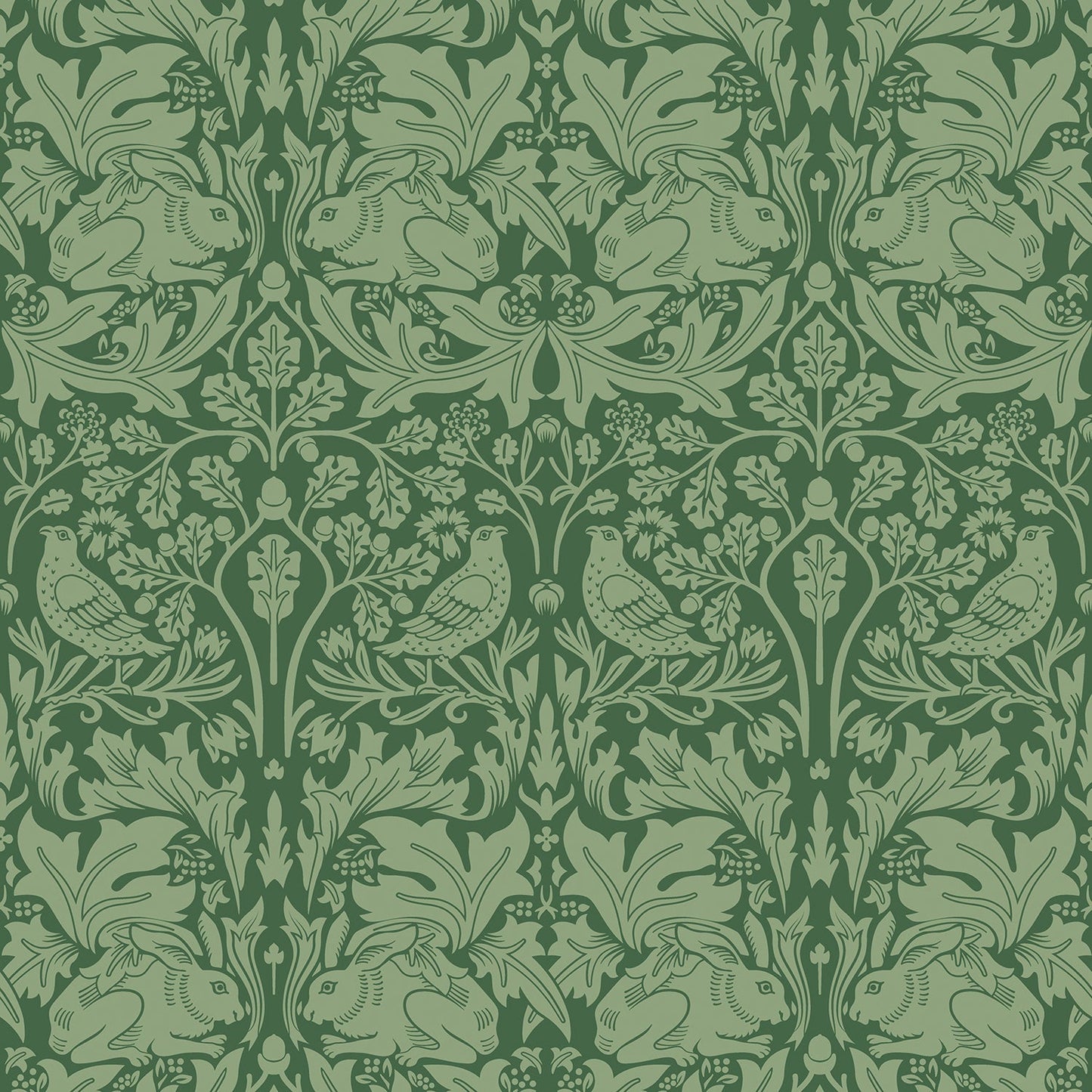 Hoopla Walls Forest Rabbit Forest Green