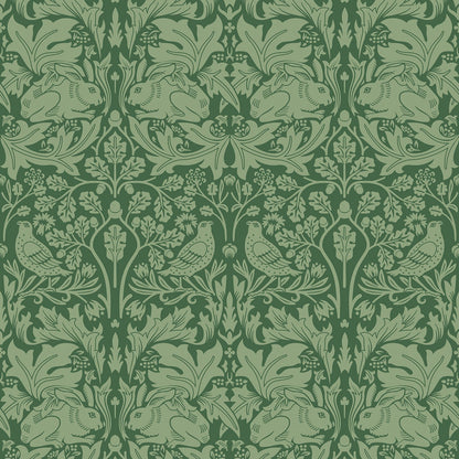 Hoopla Walls Forest Rabbit Forest Green