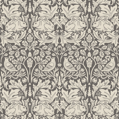 Hoopla Walls Forest Rabbit Charcoal Grey