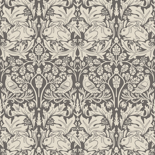 Hoopla Walls Forest Rabbit Charcoal Grey