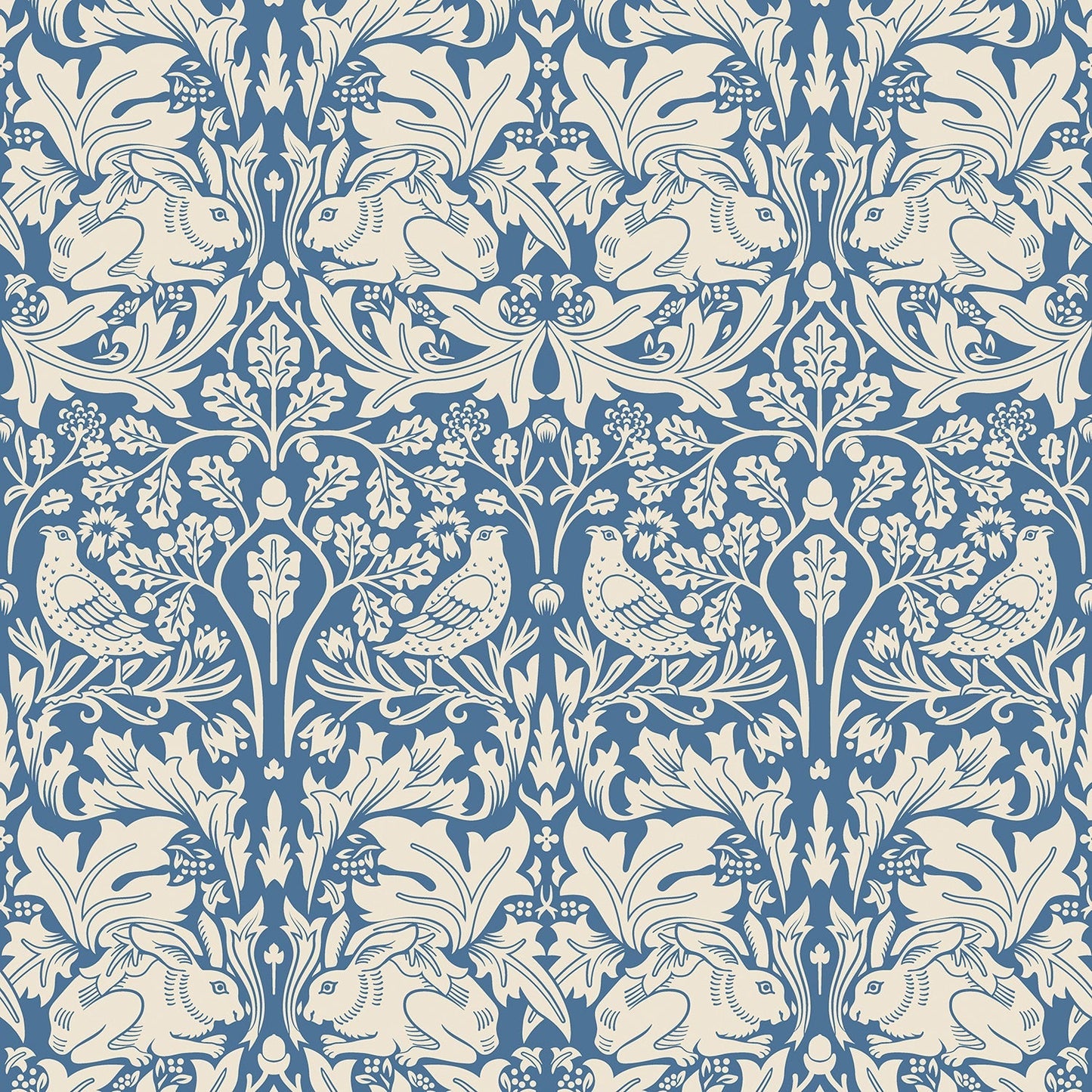 Hoopla Walls Forest Rabbit Navy Blue