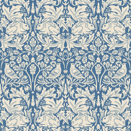 Hoopla Walls Forest Rabbit Navy Blue