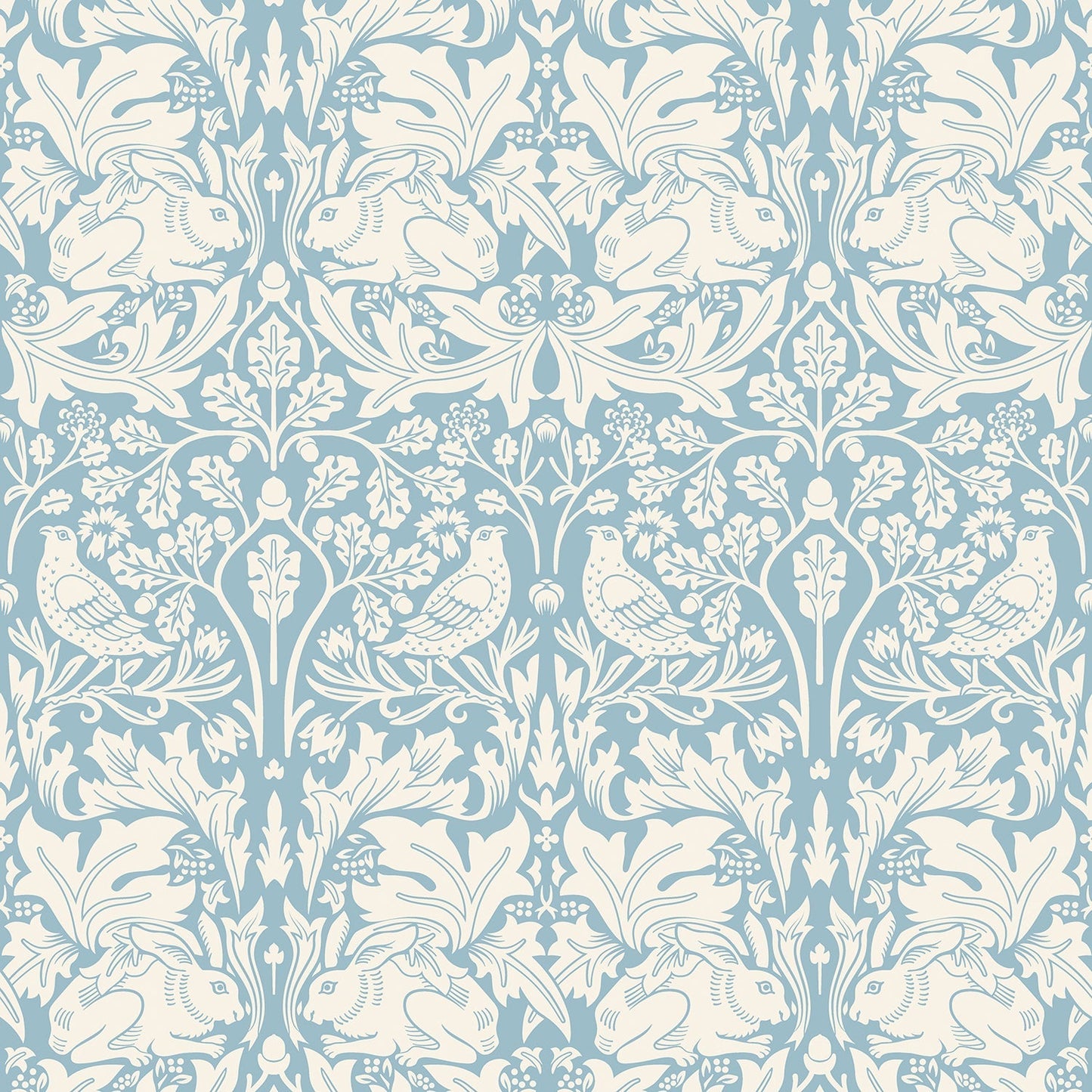 Hoopla Walls Forest Rabbit Blue