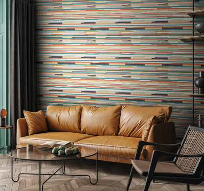 Hoopla Walls Horizontal Stripe Orange Blue