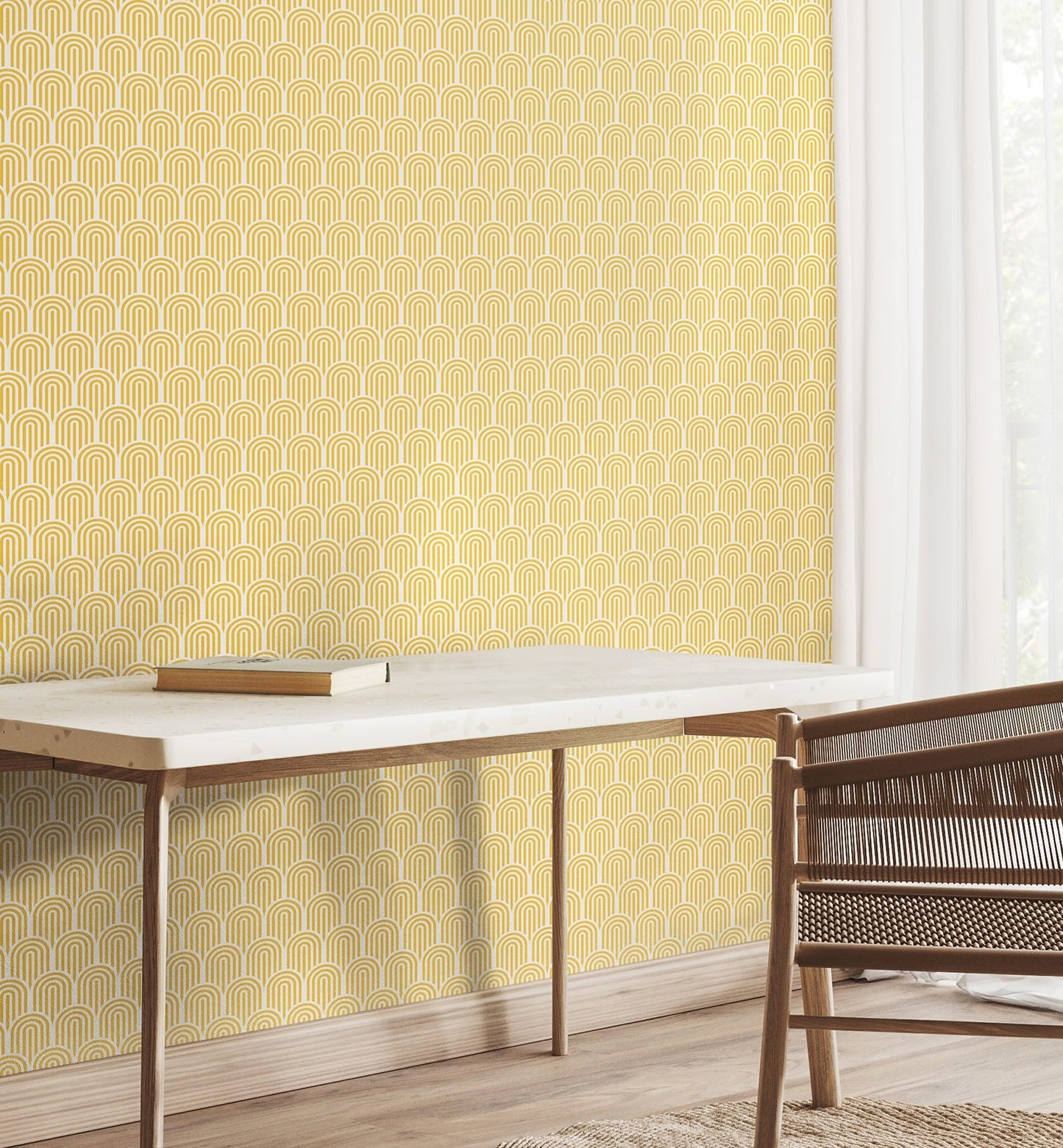 Hoopla Walls Retro Arch Yellow