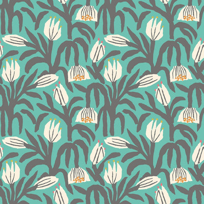 Hoopla Walls Chunky Flower Teal Blue