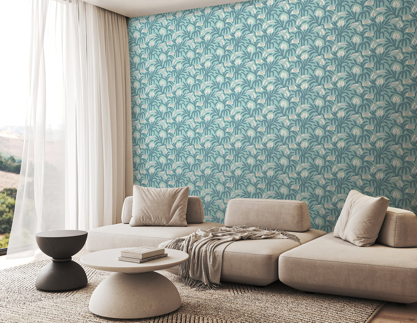 Hoopla Walls Chunky Flower Denim