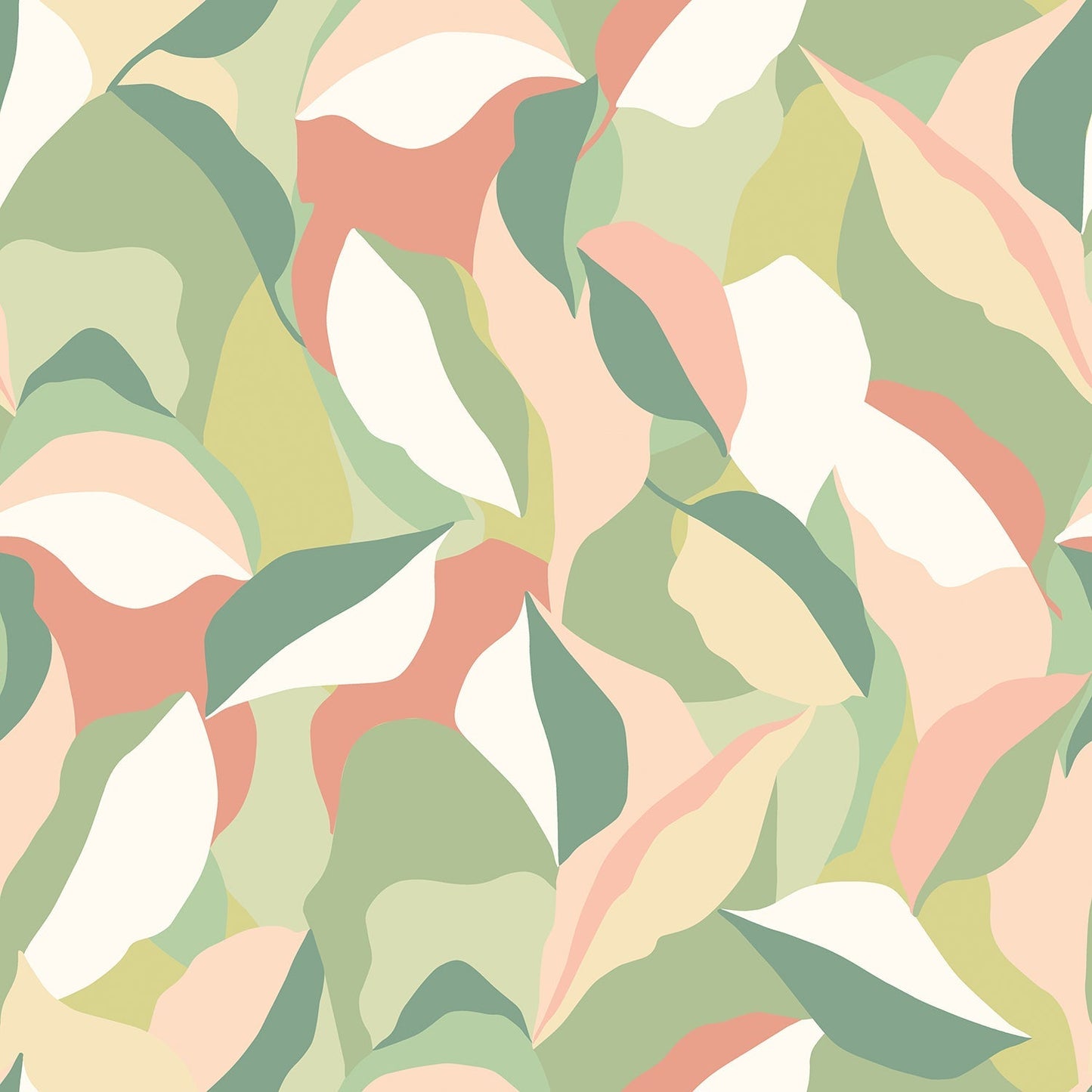 Hoopla Walls Leafy Patchwork Olive Blush