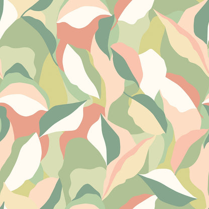 Hoopla Walls Leafy Patchwork Olive Blush