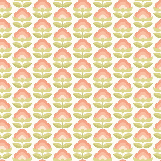 Hoopla Walls Retro Flower Apricot Mix