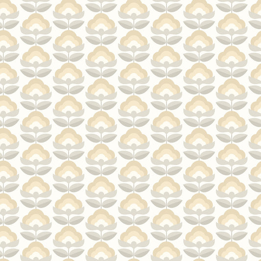 Hoopla Walls Retro Flower Stone Dove