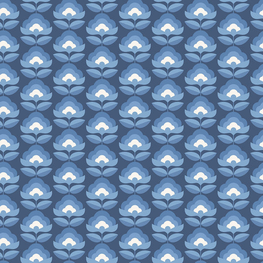 Hoopla Walls Retro Flower Indigo Mix