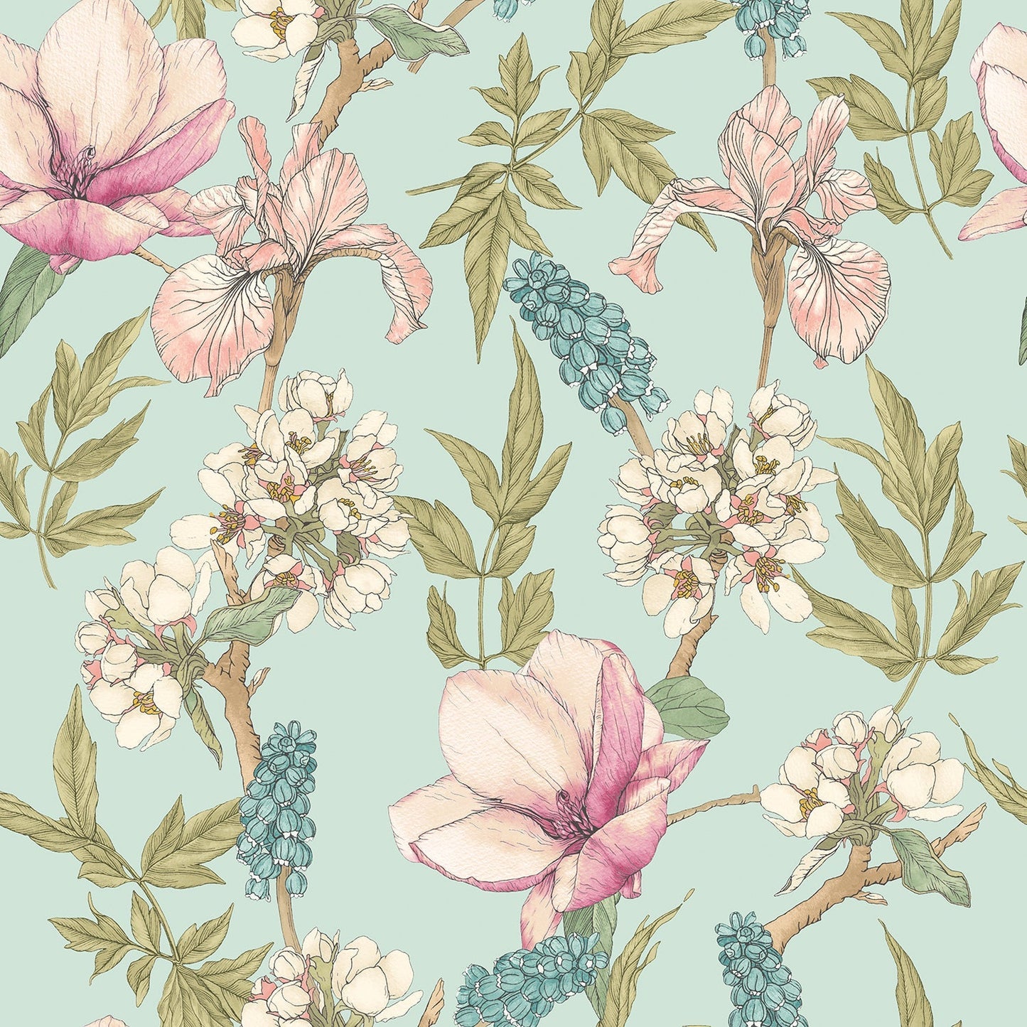 Hoopla Walls Orchid Bloom Duck Egg Blush