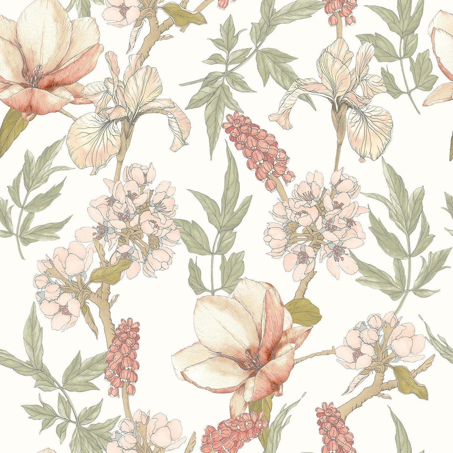 Hoopla Walls Orchid Bloom Sage Hazel